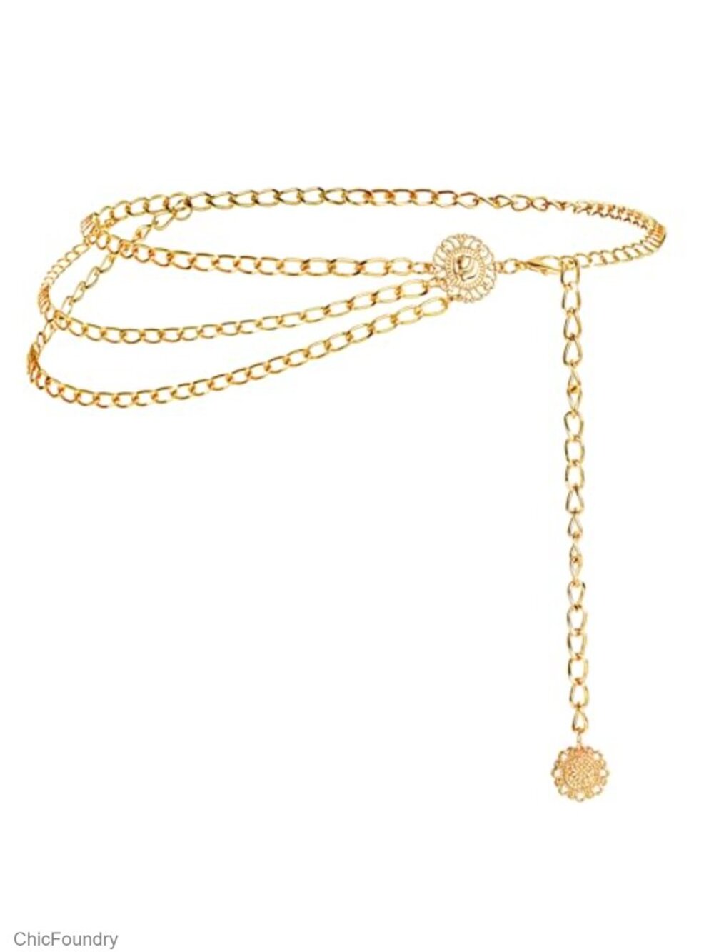 Western Chain Belt for Women Boho Cowgirl Belt Metal Alloy for Dresses & Jeans
